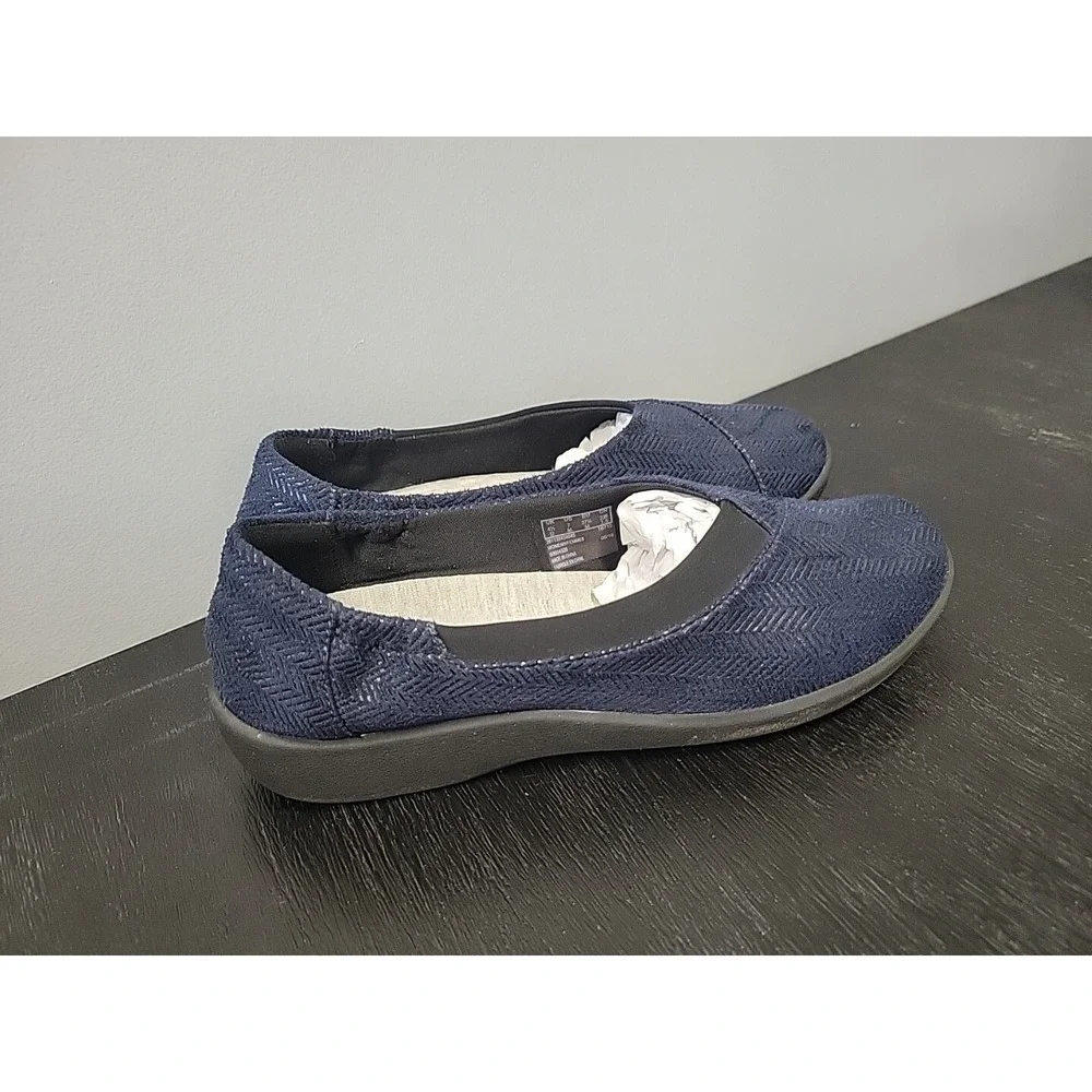 Clarks Cloudsteppers Sillian Jetay Blue Slip On Flat Shoes Womens 7 261132424045